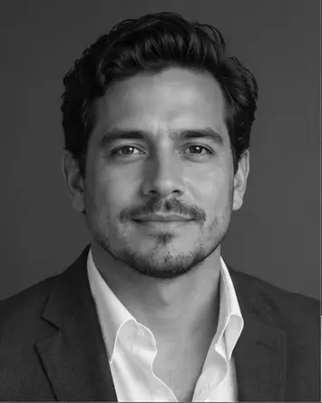 Retrato ilustrativo generado por IA de un empresario